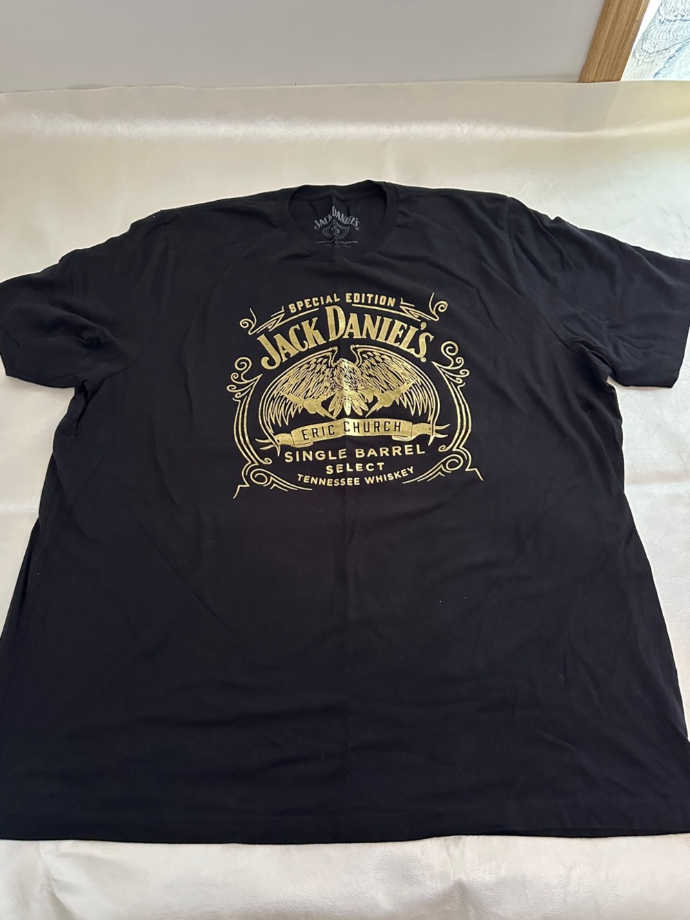 Eric Church Jack Daniels Black Tee with Gold Graphic